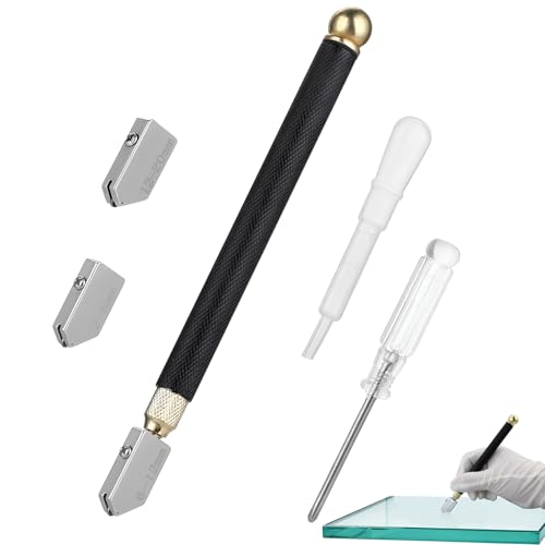 Glassnijder 2mm-20mm, Metalen Legering Glassnijder Diamant, Carbide Tip Glassnijder, Potlood Style Oil Supply Carbide Tip, Glassnijder, voor Dikke Glas, Spiegel en Mozaïek