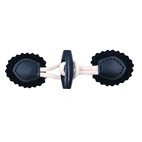 10 paar leren horn rocker knoppen, jas rocker sluiting knoppen, naaien houten handgemaakte hoorn knoppen, voor jas jas windbrekers trui DIY decoratie - zwart 3