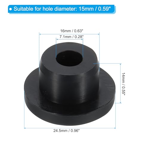 16mm diameter Rubber gat plugs, 16st Siliconen Rubber ronde gat stopper voor 15mm gat, zwart