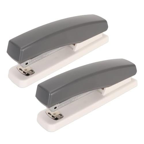 Desktop Stapler 20 Sheets Capaciteit te voorkomen Slip draagbare kleine Nietmachine voor Office, School Home 2 stuks (Grijs)