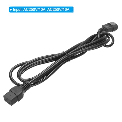 AC Power Cord 3 Pole C14 Plug naar C19 Bus 1.5mm2 3m 9,8ft 250V 10A 16A PDU Extension Cable voor Laptop Electronics Computer Printer Radio Monitor 3