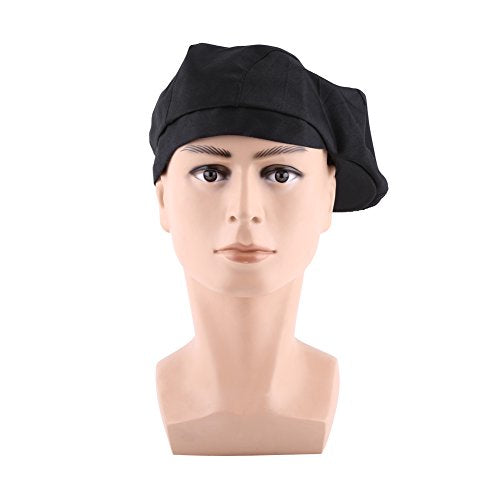 Fashion Chef Hoed Catering Baker Keuken Cook Duckbill Beret Caps voor mannen Dames, voor horecapersoneel en commerciële keukens (BLACK)