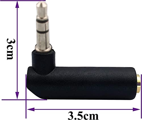 10st 3,5mm jack hoek adapter, audio-adapter, 3,5mm gebogen, stekker naar stopcontact, 90 graden rechter hoek TRS 3-polige stereo jack
