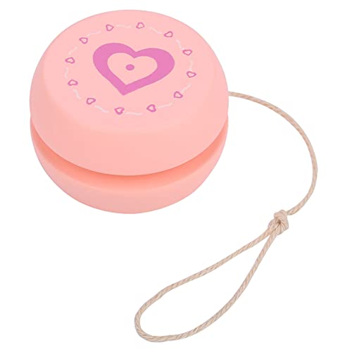 Jojo Beginner Kinderset voor Duitsland Beginners 3 peuters Jaar Kikker Hout van 4 leuke cartoon patroon Houten Jojo Ball Yo Yos voor kind kind (roze hart)