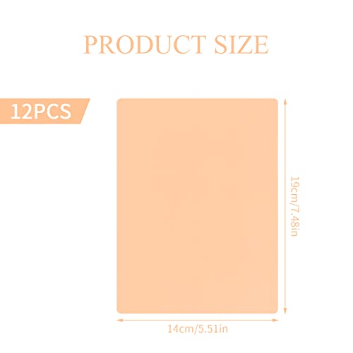 12 stuks Tattoo Oefenhuid, Tattoo Oefenhuid zonder Motif Dubbelzijdige kunstmatige huid, 19 cm x 14 cm, Siliconen wenkbrauw Oefenhuid, Blanco Tattoo, Nephuid voor beginners en ervaren