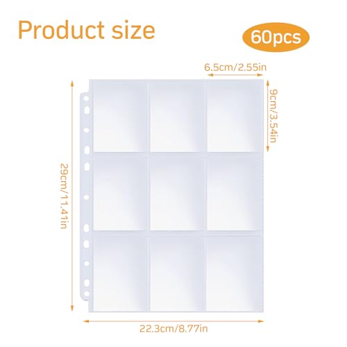 1080 Compartiments, Kaartenhoes, Verzamelbare Map, Folie, 11 Gaten, 60 Vellen/120 Pagina's, Plastic Trading Card Album, Transparante Covers, Speelkaarten Album verzamelen, Kaart Beschermhoes voor