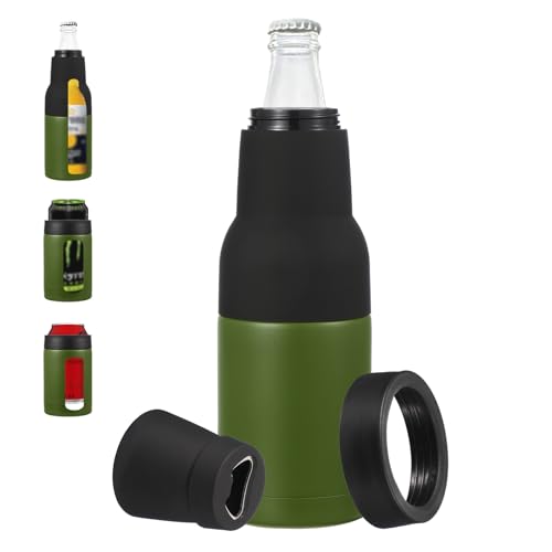 Slim Can Cooler, 12oz Skinny kan geïsoleerd bier Sleeve Drinkhouder met flesopener voor bier Soda koffie gewone blikken en flessen, Groen