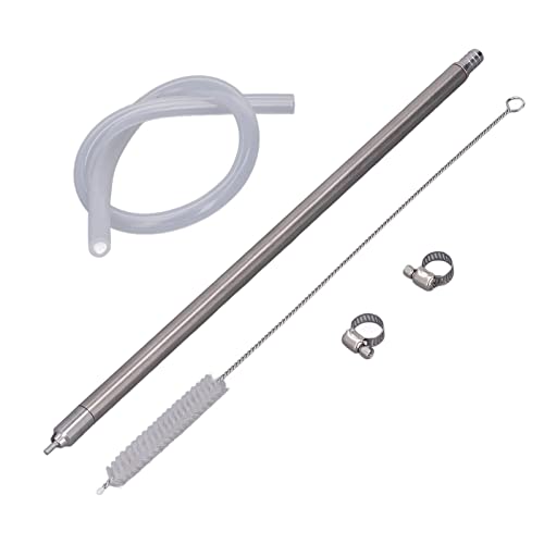 Voorjaar geladen flesvuller, 35,5 cm roestvrij staal bier brouw wijn bottelen vuller veer inblik type vuller stick met borstel slang klem voor bar thuis