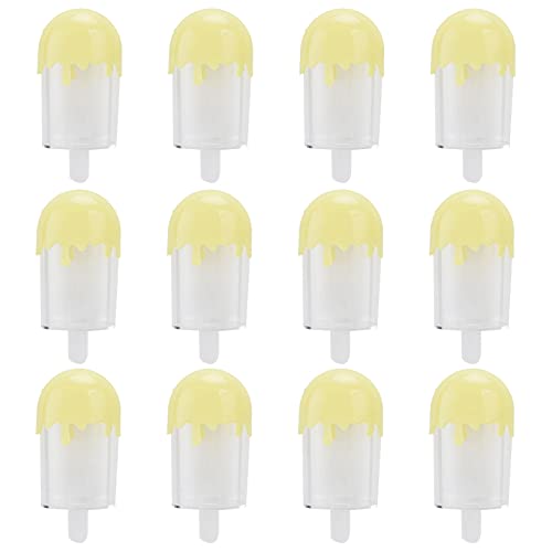 12 st Plastic Candy Case, 11x5cm Ice Mold Candy Storage Container, Gepersonaliseerde Multicolor Candy Organizer voor bruiloft Party Supplies(Geellow)