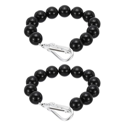 Flagpole Retainer Ring, 2Scs 12 Kralen Mount Ring Accessoires Houd Vlag dicht bij paal met roestvrij staal Kabel voor binnen buiten Flagpole, zwart