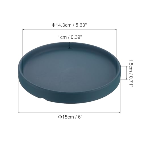 Plant Pot Saucer 15,5cm, Keramische Ronde Flower Drip Tray voor binnendeur, Donkerblauw