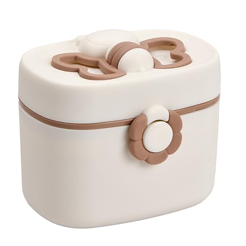 Melkpoeder Dispenser, 410ml Melkpoeder Dispenser, Baby Melkpoeder Container, Luchtdichte Portable Food Dispenser, Reisverzorging (Beige)