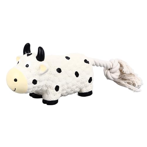 Latex honden piepende zachte interactieve hond met unieke vorm Puppy kauwen voor binnen kleine middelgrote honden koe Latex hond piepen (koe)