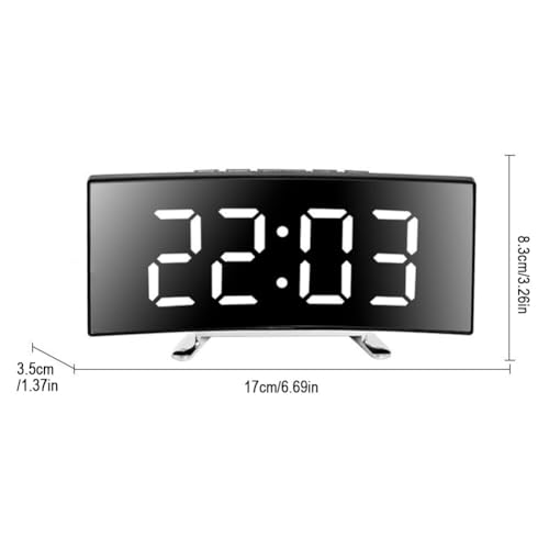 Digitale alarmklok, Grote LED-weergave, Bedside Table, Batterijbediende klok, Elektronische Tafelklok, Reiswekker, Digitale klok met temperatuurweergave, Datum, 12/24 uur, voor Slaapkamer, Bureau 3