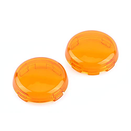 2 stuks Turn Signal Lens Observaties Covers Kit, Ronde Motorfiets Turn Signal Lens Cap Compatibel met Dyna Deuce Softail Sportster 1986-15(Geel) Reparatie en onderhoud