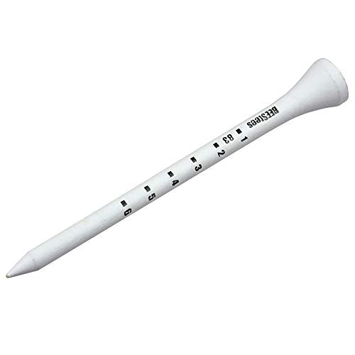 50 Pack Houten Golf Tees 83mm Lang Golf Hout Bamboe Tees - Wit