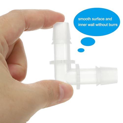 7/16 inch Plastic slang Barb 90 Degree Elbow, 10 Pack L-Barb Fittings 2 Way Equal Barbed Joint Connector Splicer Mender slangenadapter Unieadapter voor Aquarium Brandstof Gas 3