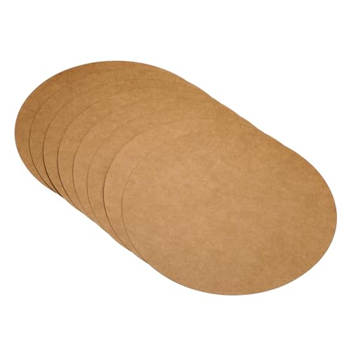 9,8 inch rond kartonpapier, 40 stuks 200 g/m2 dikke blanco schijfcirkels plakjes voor doe-het-zelf ambachtelijke kunst schilderijen schrijven, bruin