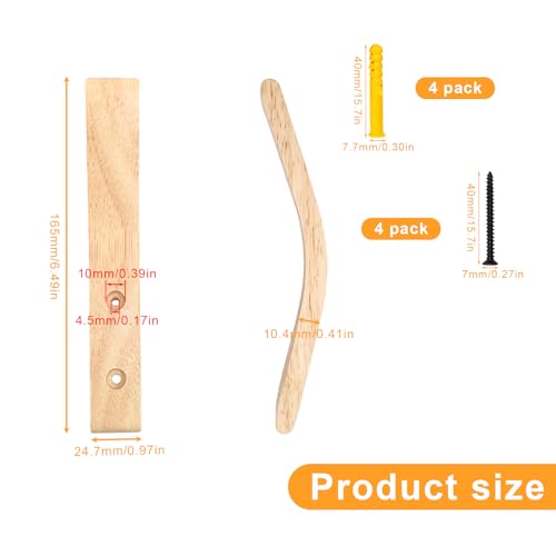 Houten kleren haken 2 stukken muur haken garderobe muur haken hout met schroeven en uitbreiding Buis kleren haken garderobe voor slaapkamer, woonkamer en kantoor