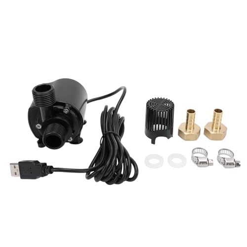 QR90A Micro dompelbare waterpomp met vloeistofcirculatieaanpassingsfunctie, DC 5 V, 4 W, IP68 Borstelloze fonteinpomp met 500 L, Hoogte 180 cm, Lift voor vissentank, Aquarium