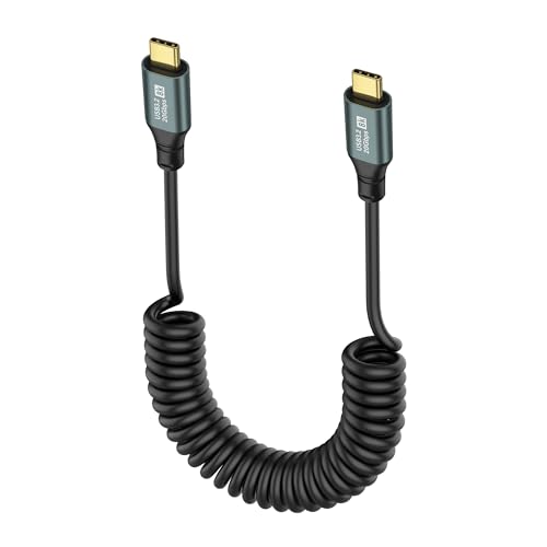 USB C C Coil Cable - 3.2, Type C, 20Gbps, PD 100W, 8K@60Hz, Fast Charging Kabel Opladen van gegevens Kabel voor telefoon, tablet en andere USB-C apparaten - 1,8M (kleur naar S)