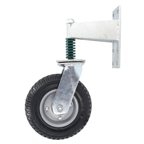 Gate Wheel 8 Inch 600 Lb laadcapaciteit Hoge koolstofstaal en Rubber Gate Roller Caster voor thuis boerderij (GREY)