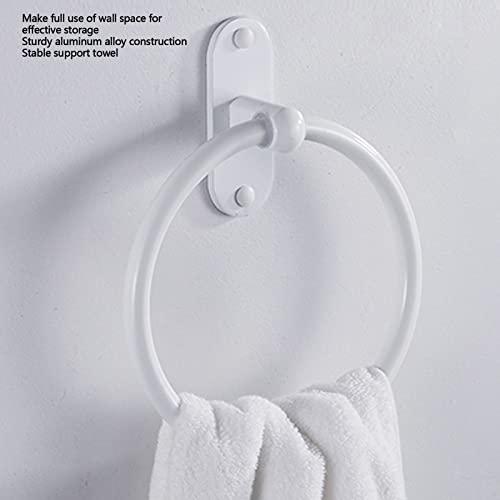 Badkamer handdoekhouder, aluminium Legering ruimte Besparend wit elegante stijl wasruimte handdoekringen, Hangers Wall Mount Zware opslag voor Hotel Badkamer keuken 5