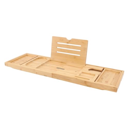 Badkuip Caddy Tray, verstelbare badrek Over de badkuip, Plank, Inklapbaar, Uitschuifbare badrek met Slots voor Boeken