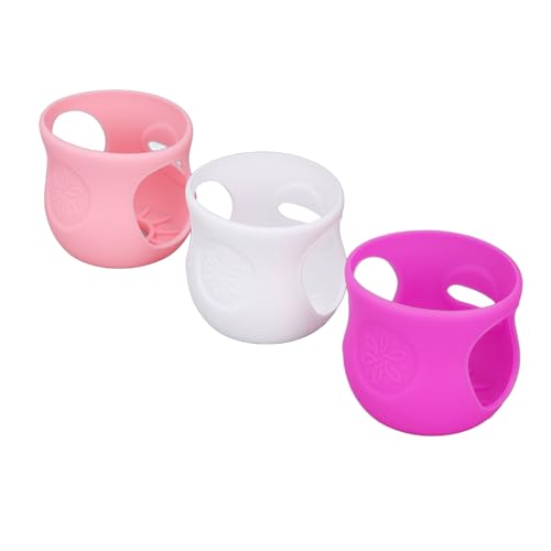 3Pcs 4 Oz Siliconen Fles Mouwen, Anti-schaal Baby Flessen Dekglas Fles Hoes voor thuisgebruik of reizen (White+Pink+Purple)