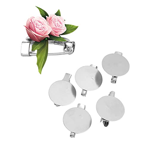 100Pcs Brooch Clasps Pin Trays, Metalen Brooch Sluitingen Pin Disc Basisschijf leeg Thicken Cabochon Trays, Eenvoudig Ontwerp Blanco Button Badge voor doe-het-zelf sieraden ambachtelijk maken (20mm)