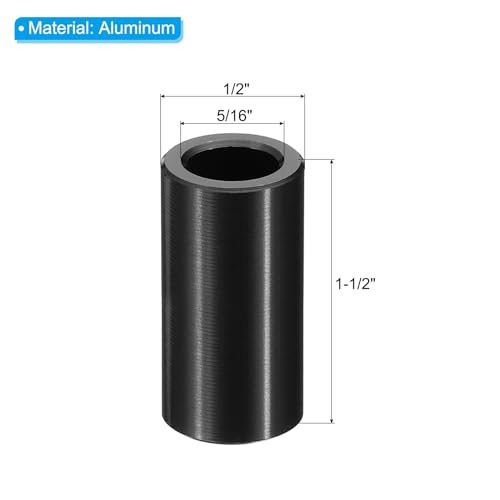 M8 Aluminium Spacers, 5Pcs Metalen Spacer Aluminium 5/16" ID x 1/2" OD x 1-1/2" L Aluminium Spacer Schroef Standoff Ronde voor 5/16" of M8 Schroefbout