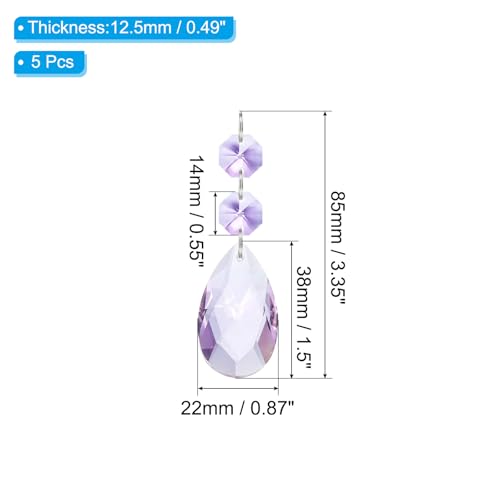 Teardrop Crystal Chandelier Hangers Kralen, 5st 85mm Lengte 38mm Kroonluchter Prisma's Onderdelen Ornamenten Hangkralen voor DIY Kunst Ambachten Decoratie