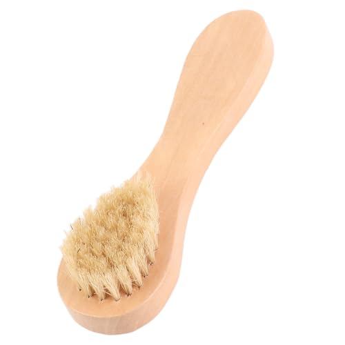 Handmatig gezichtsborstel, Reiniging van de huid Natuurlijke Haar Houten Reiniging Borstel Hout Handle Face Exfoliating