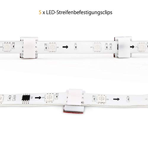 LED Strip Connector, Accessoire set voor 4 Pin RGB 5050 LED Strips, LED Strip Connector, LED Strip Divider, LED Strip Extension, LED Striphoekconnector, LED Montageclips strippen 5
