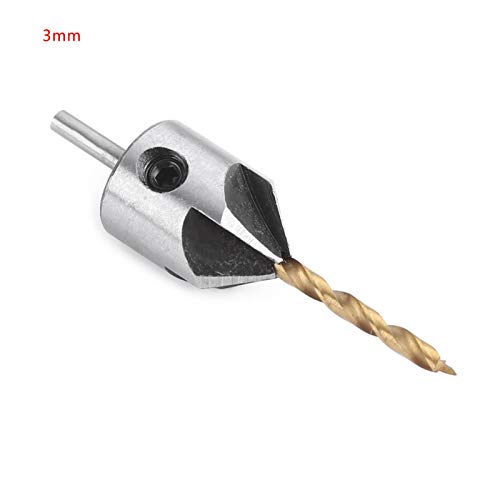 Steel Countersink Drill Carpentry Houtbewerking Saai gereedschap Ronde Shaft met Allen Key verstelbare hout Drill Set(3mm) 4