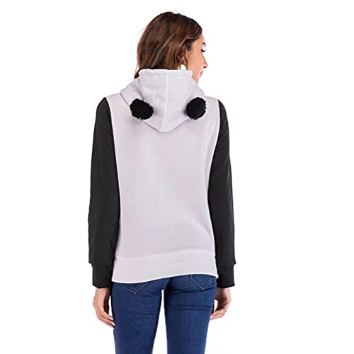 Panda Hoodie Vrouwenhoodie 2021 Panda Fleece Hoodies Cute Panda Printed Long Sleeve Hoodie Panda Hoodie Long Sleeve Ears Hoodie voor Party Daily Wear 4