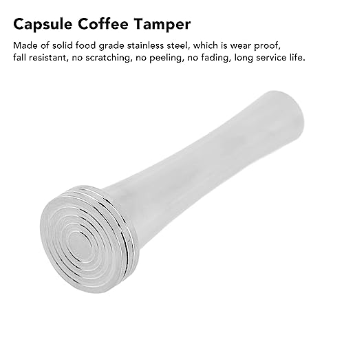 30mm Roestvrij staal Koffie Tamper, Flat Base, Ergonomische handgreep, Stevige Capsule Poeder Hammer, Gemaakt van Solid Food Grade Roestvrij staal, Geschikt voor 3
