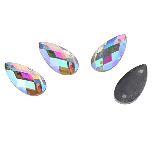 200st Flat Back AB Acrylhars Crystal met Hole Drop Naaiknop, Ambacht Vijf stijlen van keuze Waterdruppels Coloful