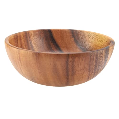 Klassieke grote ronde houten schaal - Solid Wood Bowl voor salade, soep, rijst - Handgemaakt keukengerei(20 * 7cm)