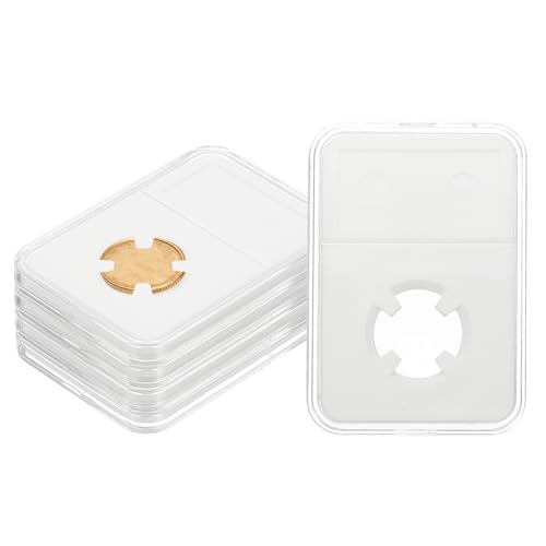 19mm Coin Lab Display Holder, 5 stuks Clear Coin Case Opbergvak Plastic Four Point Box voor Coin Collection Organiseren Bescherming