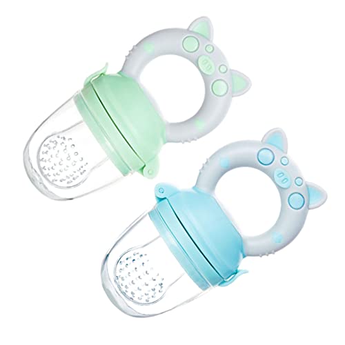 2 stuks Baby Fruit Feeder Pacifier, Baby Fresh Fruit Feeder Pacifier, Baby Teething Pacifier Soft Silicone Baby Food Feeder voor thuisgebruik