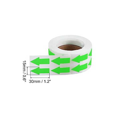 Pijl Stickers 1,2 x 0,6" 1000 stuks Zelfklevende kleur Coding Afdrukplaat Fluorescerend Groen