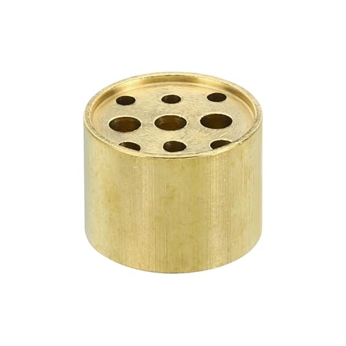 Incense Holder, Brass Incense Burner Cone Stick Holder met 9 gaten Incense Stand Base voor Yoga Spa Room Home Office, 0,8 inch Dia. 1,5 cm hoog