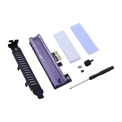 CENPNK M.2 NVMe naar PCIe 4.0 X1 Adapterkaart met aluminium hitte spoelbak, M.2 SSD PCI Express NVMe Adapter uitbreiding kaart voor PCIe 4.0/3.0 X1/X4/X8/X16 en 2230 2242 2260 2280 SSD