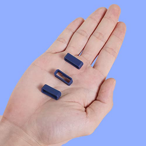 6Stuks horlogebandhouder Loop, Siliconen horlogebandhouder bevestigingsring voor Smart Watchband polsband vervanging (20mm, donkerblauw) 3