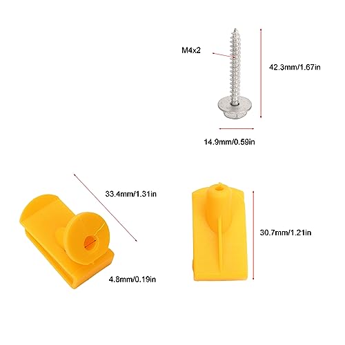 Undertray Mount Clips Set voor Smart Fortwo W450 W451 modellen, 8PCS Motor Base Schroef Clip A0019913970 Yellow Undertray Montage Clips Vervanging 5