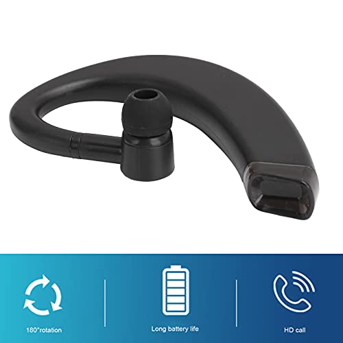 Oorhaak Bluetooth Draadloze hoofdtelefoon, Noise Cancelling Waterdichte Sport Theadset, HIFI Real draadloze Bluetooth enkele oordopjes (zwart)