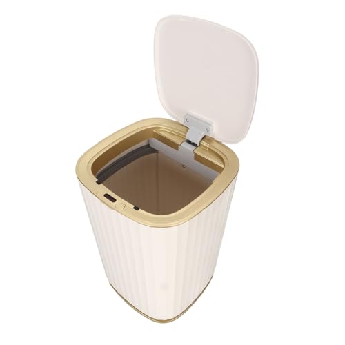 Contactloze prullenbak, 15L Witte automatische prullenbak met bewegingssensor voor slaapkamer