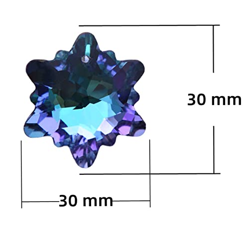 Pruimenblauw-kristalkralen, 6 stuks, 30 mm, veelkleurige kralen, facetten kralen, verspreide kralen, voor halskettingen, armbanden, enkelkitten, hangers en doe-het-zelf knutselwerk, lichtblauw