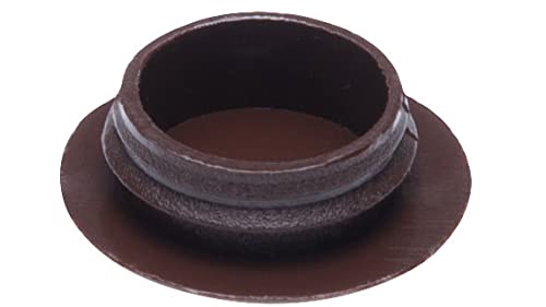 (100 st) Ronde buis geribbeld invoegt End Caps Stops Plugs voor tafelstoel Meubels Hoezen voor Schroeven Plastic Сap Maat 14.5mm x 19mm Kleur donkere eik